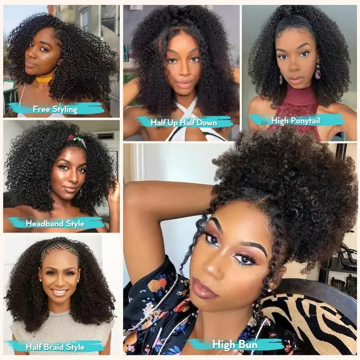 Perruque demi-tête 200% de densité, cheveux Remy, perruque à bandeau, sans lâcher de cheveux, perruq