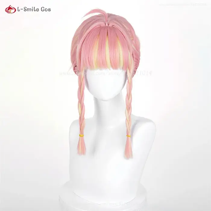 OW Mercy Angela Ziegler Cosplay perruque 40 cm rose or mixte perruques pour femmes Cosplay Anime Cos