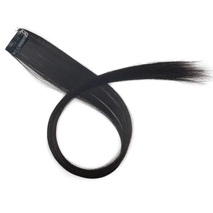 Extensions de cheveux synthétiques colorées à clipser, mèches de fête arc-en-ciel, longues et droite