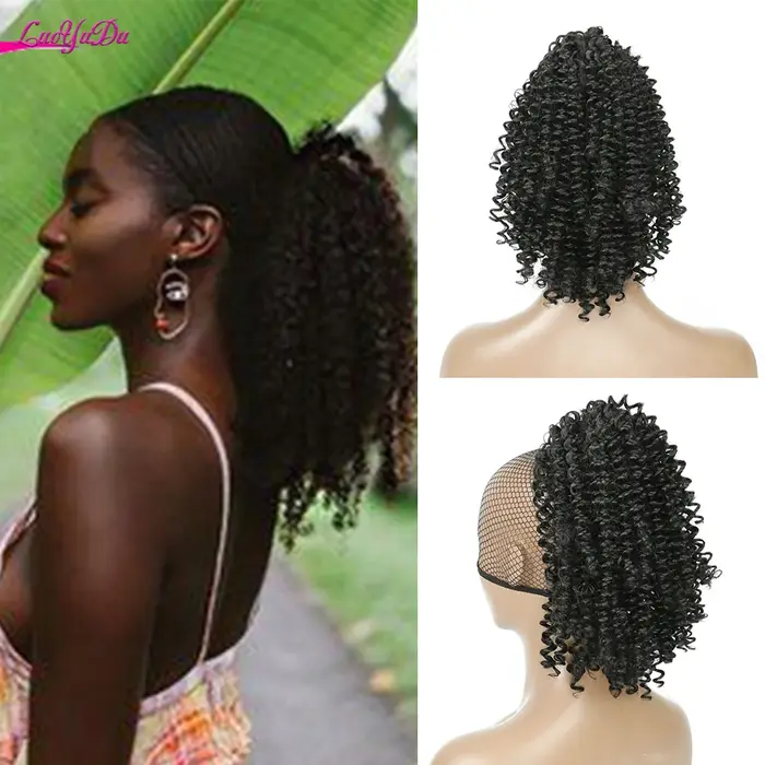 Afro Kinky Curly Ponytail Hair Extensions Trawstring