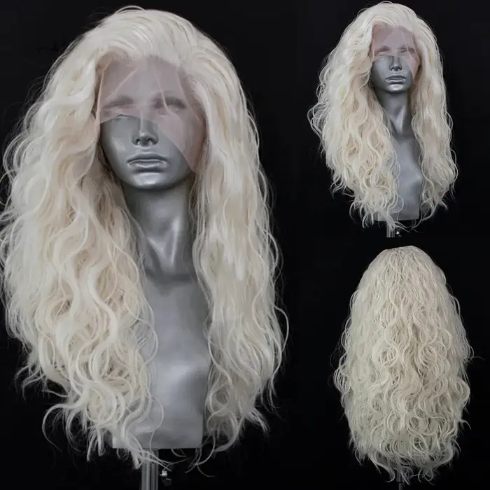 AIMEYA Blonde dentelle perruques pour femmes synthétique
