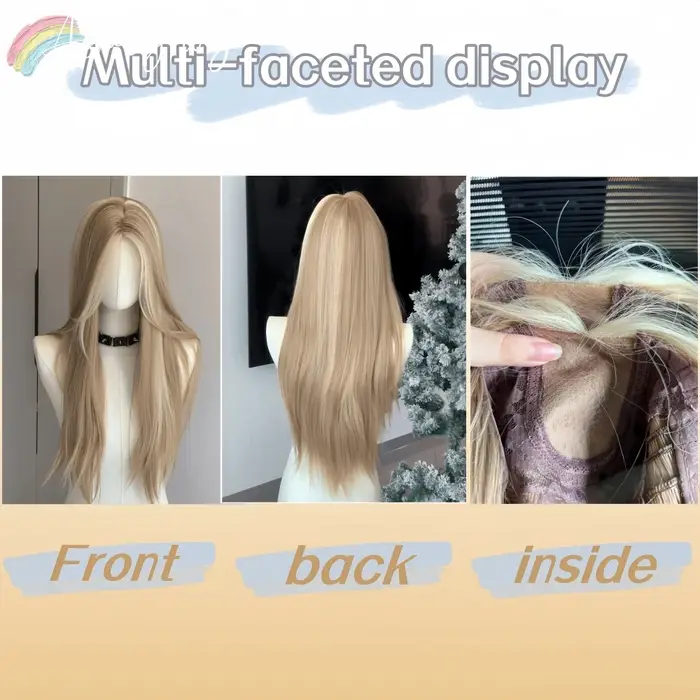 Perruque Blonde pour femmes longue ligne droite