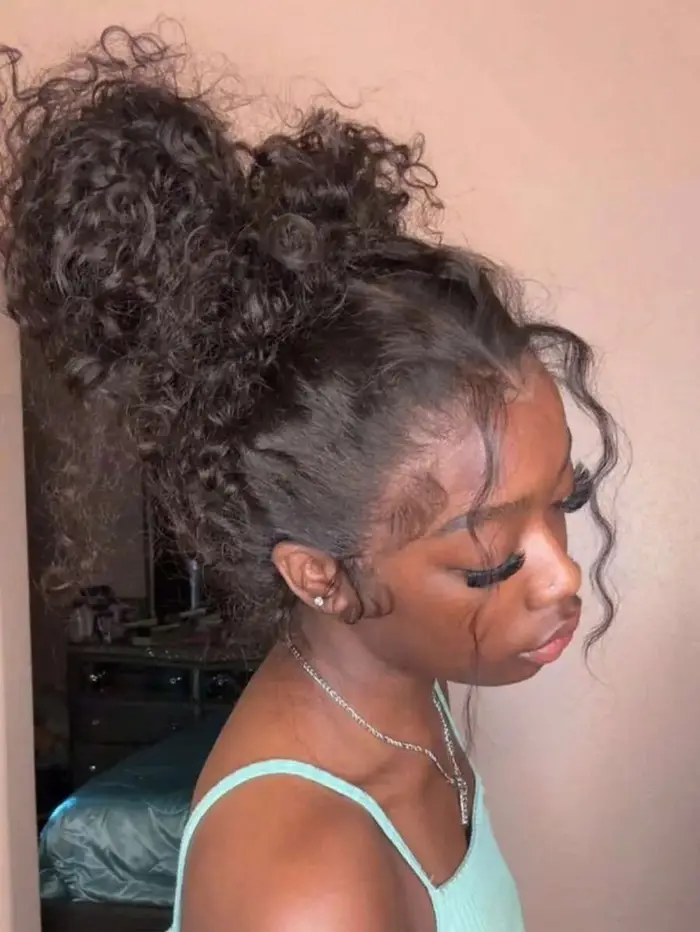 Perruques frontales ondulées profondes cheveux humains bouclés 360 HD pleine perruque de dentelle