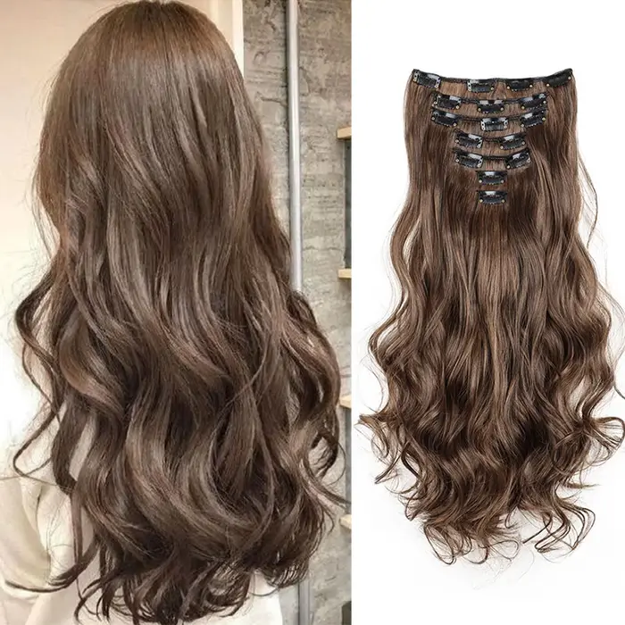 Extensions capillaires synthétiques longues bouclées à Clip
