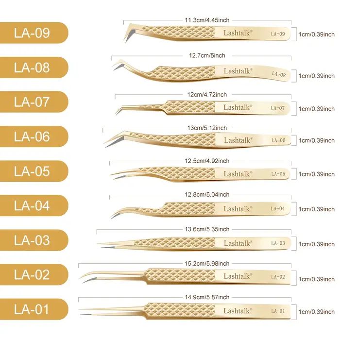 Lashtalk – pince à épiler à pointe de Fiber de précision