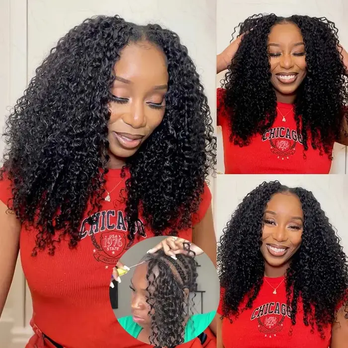 Extensions de cheveux humains bouclés au crochet 12A