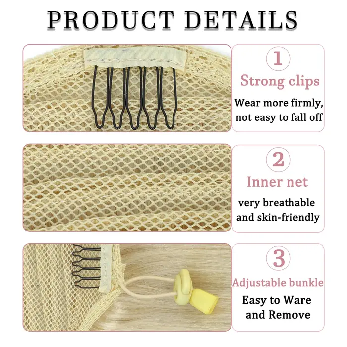 Cordon queue de cheval Extensions de cheveux humains 120G 160G droite Remy cheveux humains Blonde qu