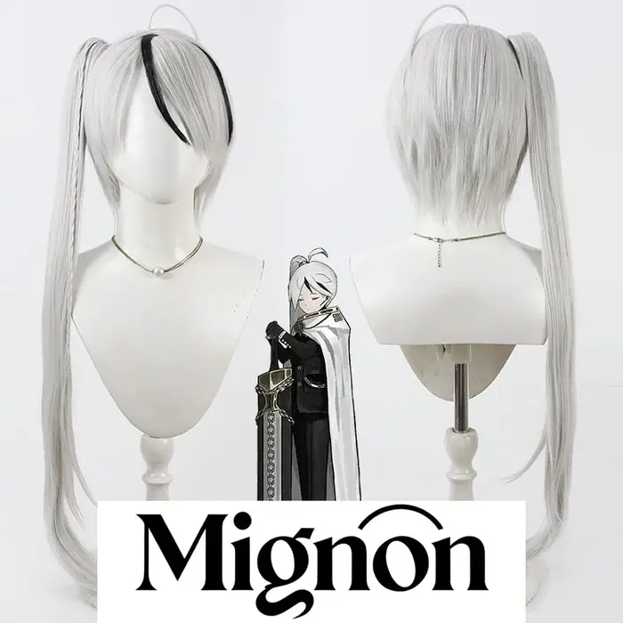 Mignon bibliothèque de Ruina Yan Vismok Cosplay perruque queue de cheval détachable