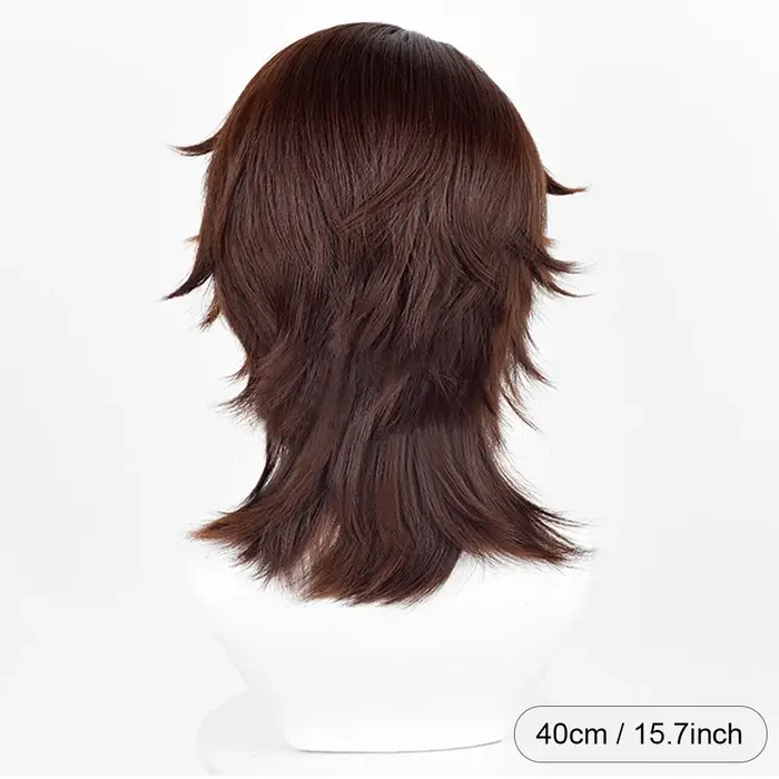 Perruque de Cosplay marron pour hommes
