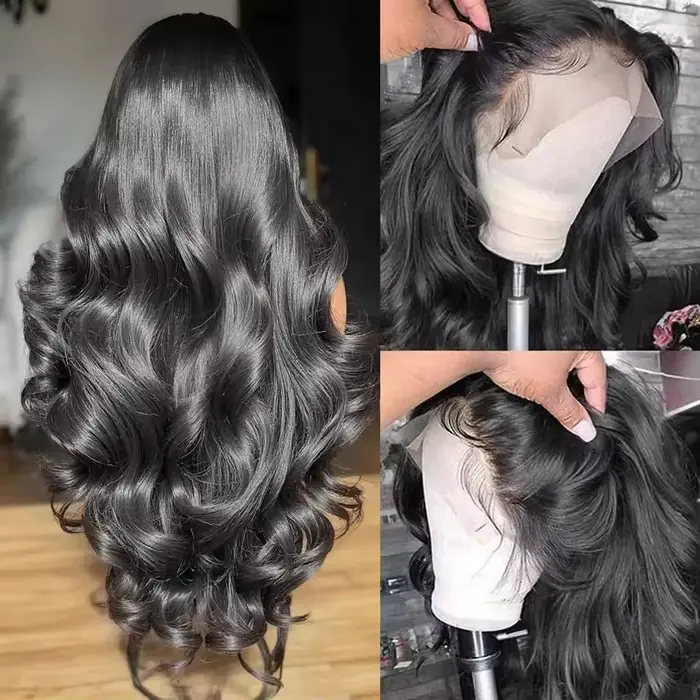Perruque Lace Frontale HD Transparente 13x6 de 40 Pouces, Ondulations Souples, Perruque Lace Frontal