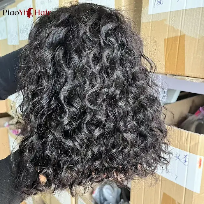Bob Perruque Lace Wig sans colle ondulée