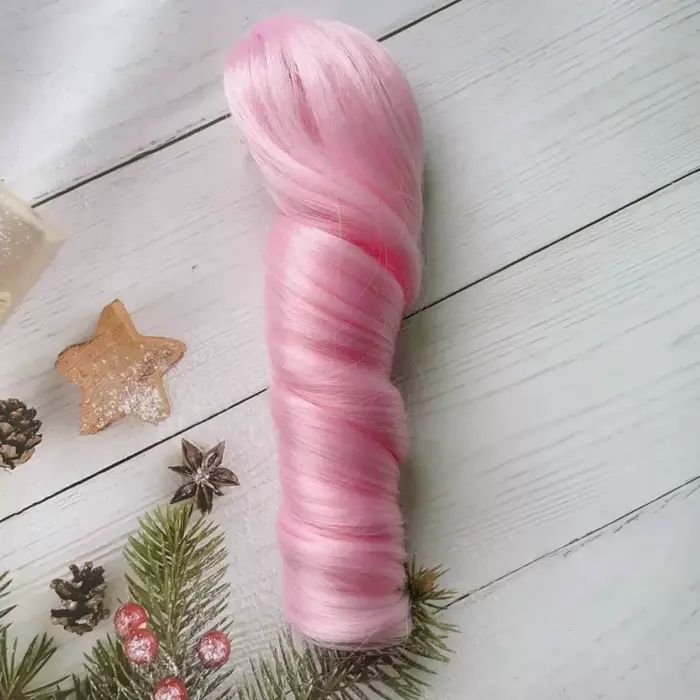 Extensions de cheveux synthétiques de 20 cm, perruque pour poupée, style à clipser, longue queue de 