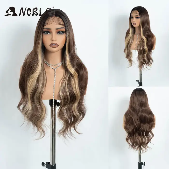 Perruque Lace Front Wig synthétique 30 pouces-Noble