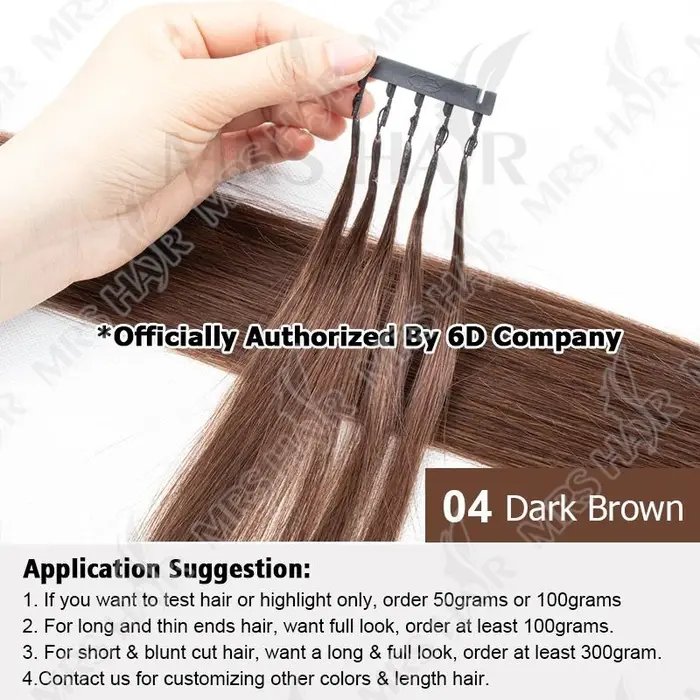 Extensions capillaires 6D en cheveux humains non-Remy