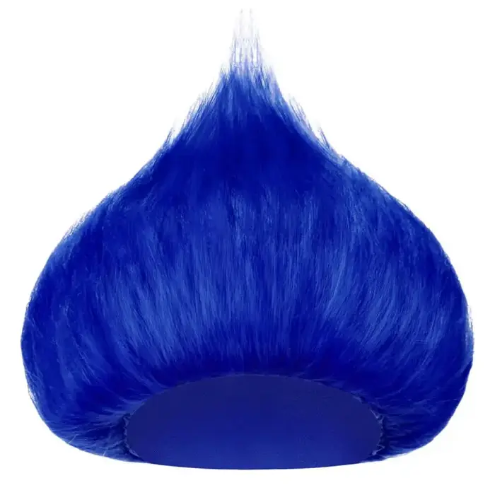 Perruque de troll synthétique colorée et moelleuse à pointes