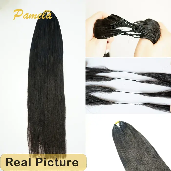 Extensions de cheveux humains au Crochet pré-séparés sans nœuds