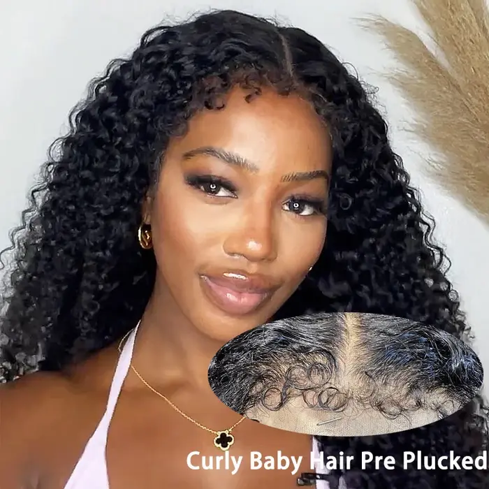 250 densité 13x6 Hd Afro crépus bouclés perruque 100% cheveux humains 13x4 4c bords frontale vague p