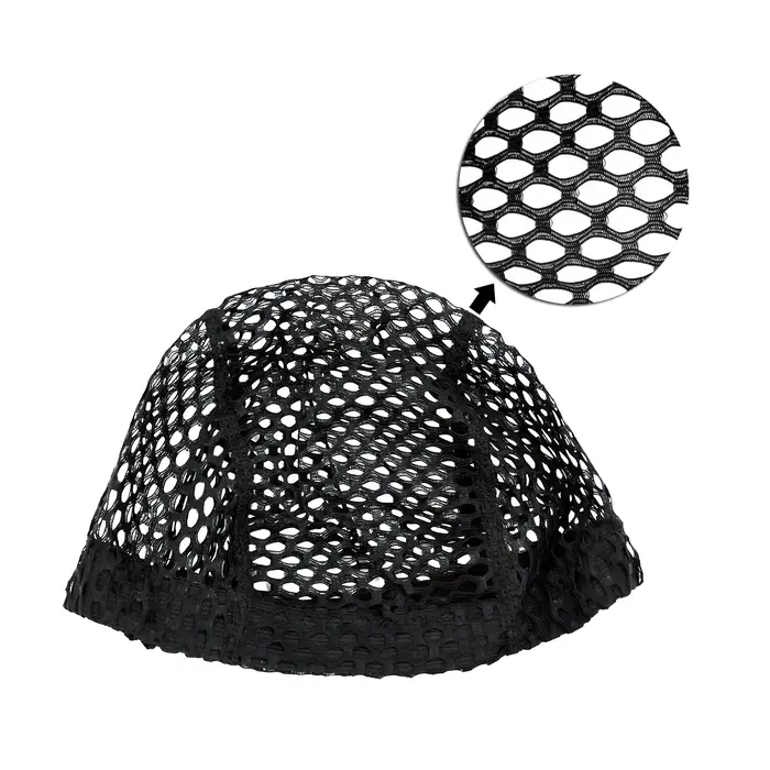 1 bonnet à perruque en maille à grandes mailles, type dôme, avec bande élastique, respirant, pour la