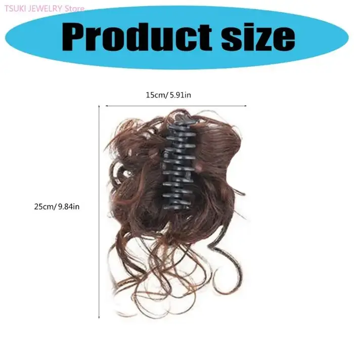 62KE – postiche chignon à texture douce avec pince à griffes