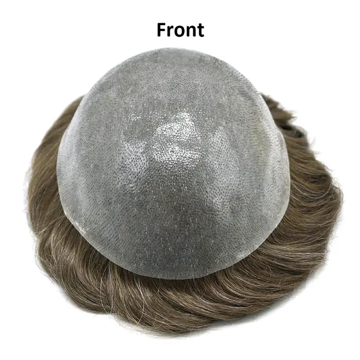 Vloop-Perruques de cheveux humains indiens en PU pour hommes, toupet, prothèse capillaire, cheveux n