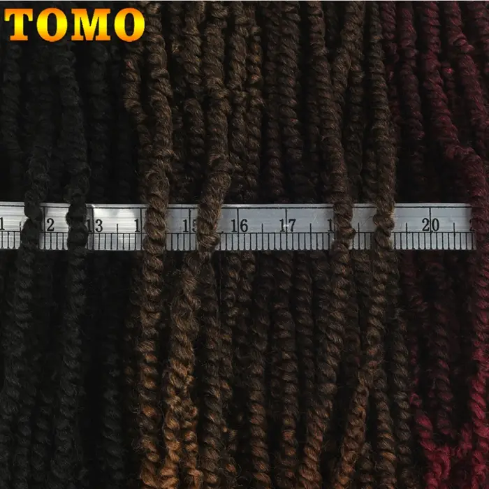 TOMO Passion torsion Crochet cheveux 12 18 24 "pré-bouclé synthétique Crochet tresses Extensions de 