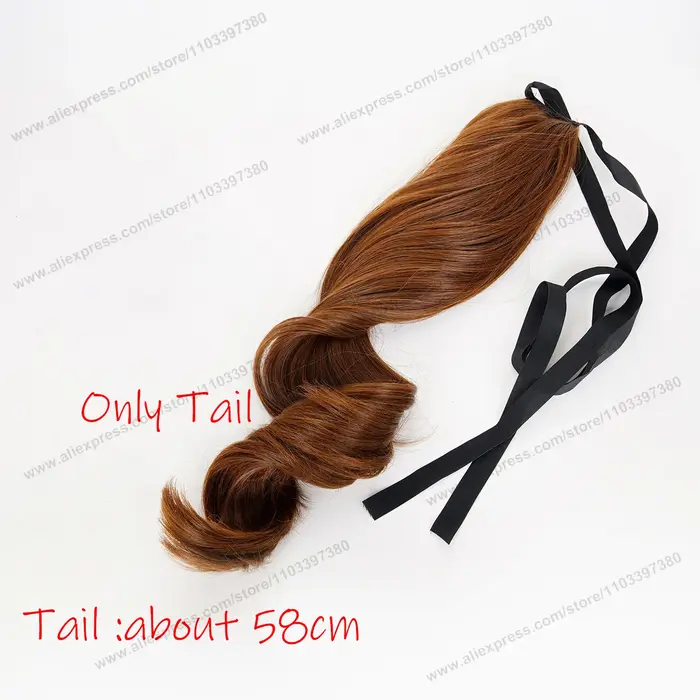 Perruque de Cosplay Agnes Tachyon, perruque courte de 43cm, marron mélangé, pour femmes, perruque de