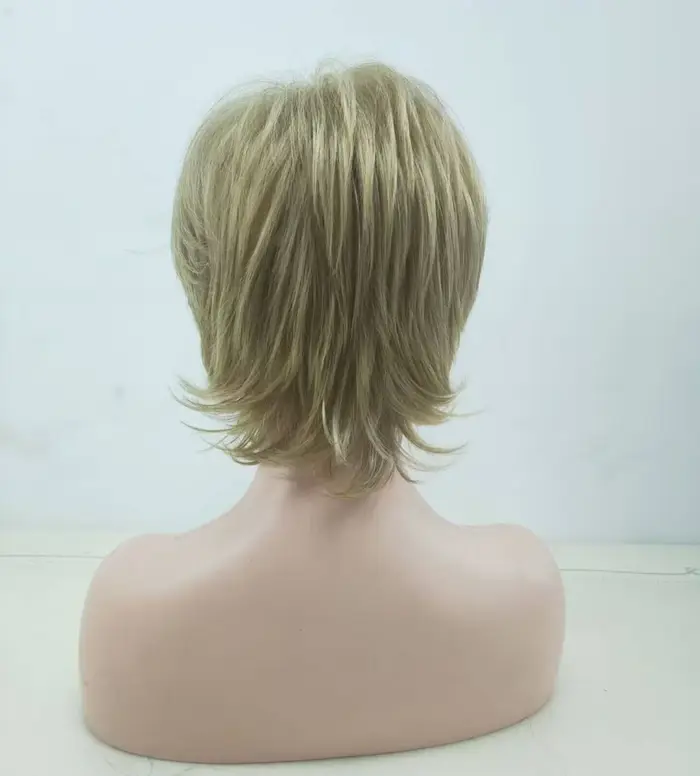 HAIRJOY perruque blonde courte avec frange