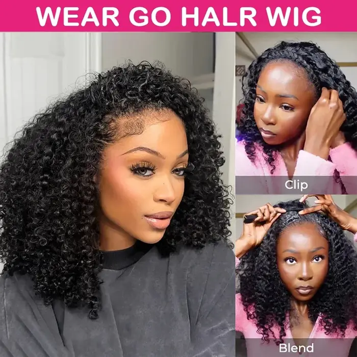 Demi-perruque sans colle, cheveux naturels, avec cordon de serrage, Clips sans couture, densité 300,
