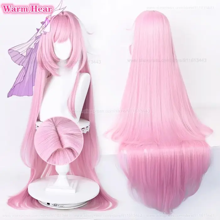 4 Styles Elysia jeu de cheveux synthétiques 80 cm/120 cm de Long rose Cosplay perruques avec oreilles