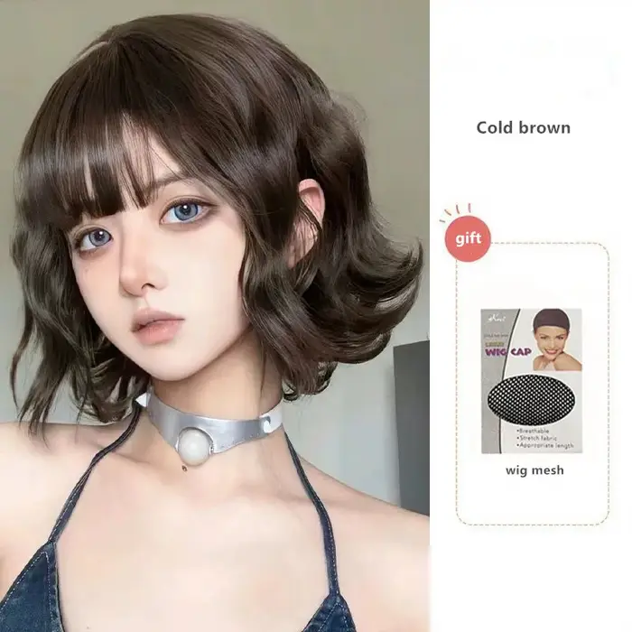 Extensions de cheveux synthétiques Style Lolita pour filles JK, perruque de Cosplay à frange d'air,