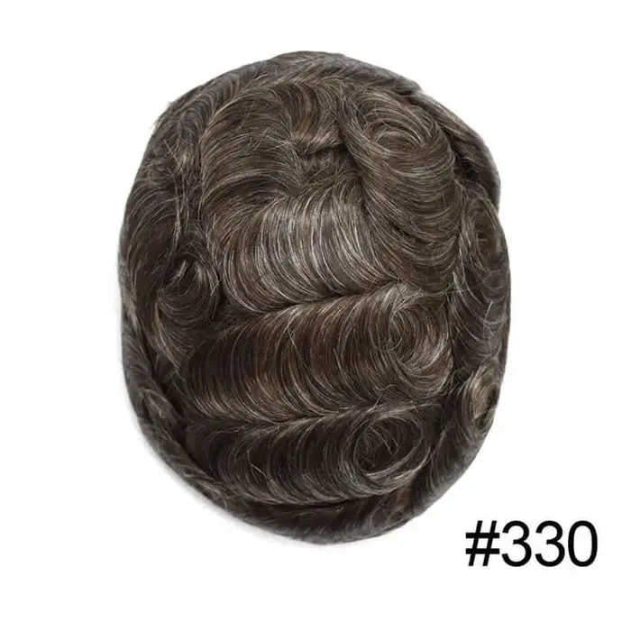 Perruque toupet Full Lace pour hommes, cheveux naturels, toupet, dentelle française, prothèse capill