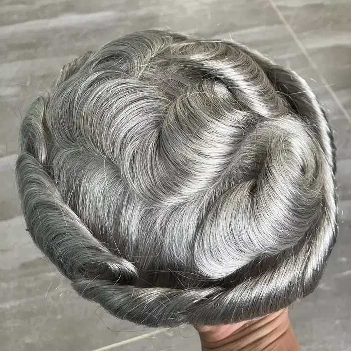 100% européenne prothèse de cheveux humains homme perruque super épaisseur peau 0.04mm pu hommes tou