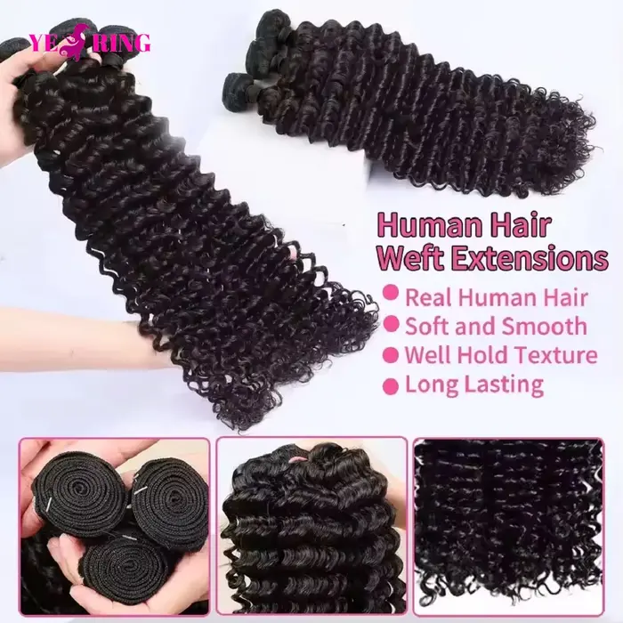 Paquets de cheveux humains de vague profonde 12A brésilien portant des paquets d'extensions de cheve