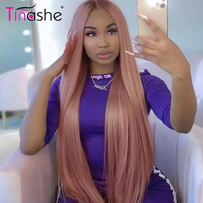 Tinashe Wear Go perruque droite sans colle cheveux humains pré plumés et blanchis 6x5 HD