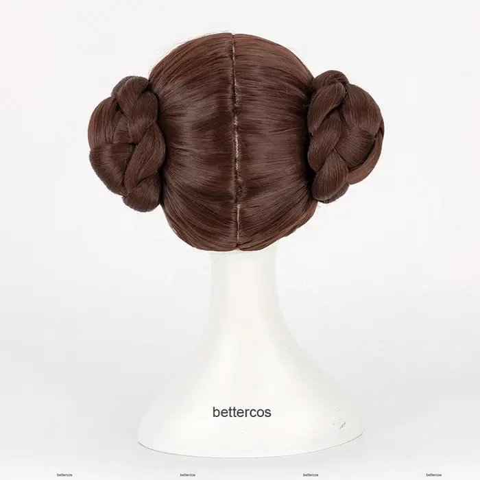 Perruque de Cosplay synthétique princesse Leia Organa Solo