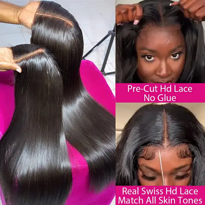 200 densité 7x5 perruque sans colle perruque de cheveux humains prêt à porter 13x6 HD perruque de de