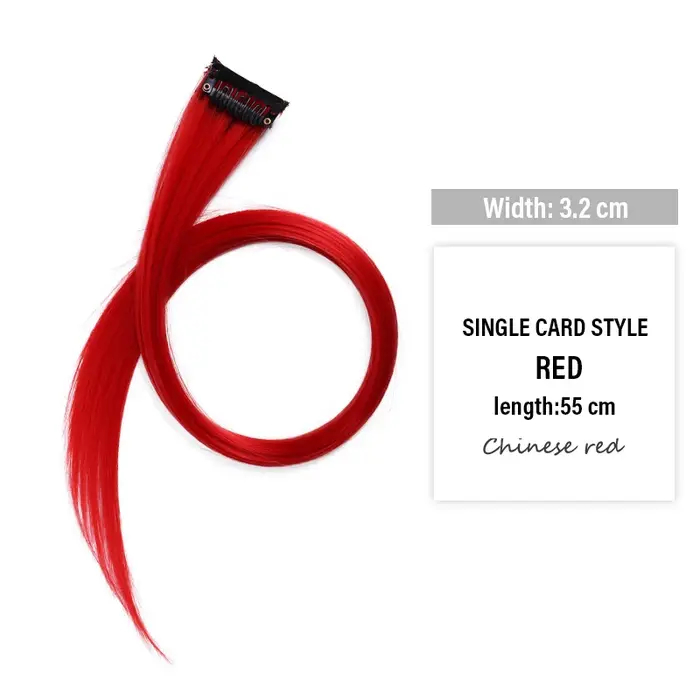 Extensions de cheveux colorées à clipser - Fibre mate haute température de 55 cm, pièces de cheveux 