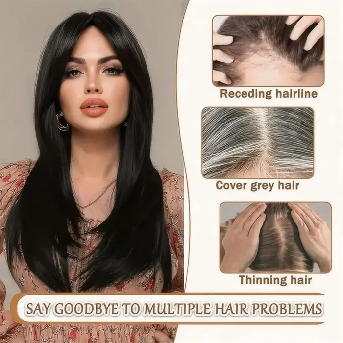 Topper en cheveux naturels pour femme : postiche élégant, facile à porter, volume et longueur instantanés