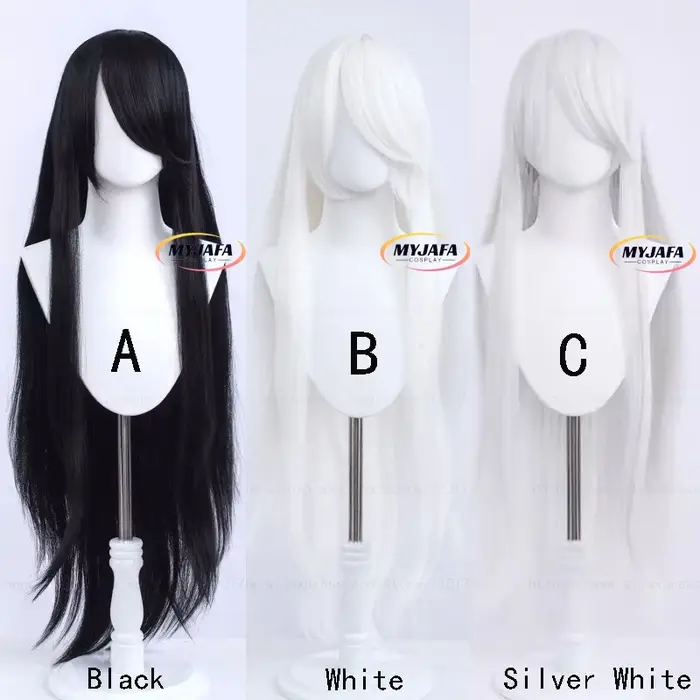Perruque de Cosplay synthétique longue et lisse de 100cm, perruques universelles omnipotentes de cou