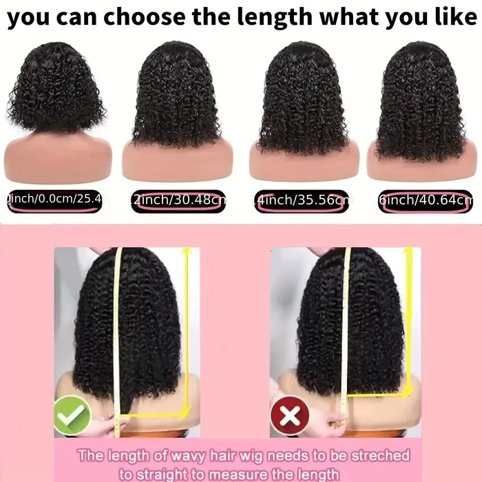 Perruque Bob frisée Heyju 1B en cheveux humains brésiliens, perruque HD Lace avec frange, sans colle