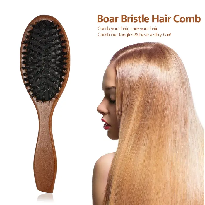 Brosse à cheveux de sanglier naturelle