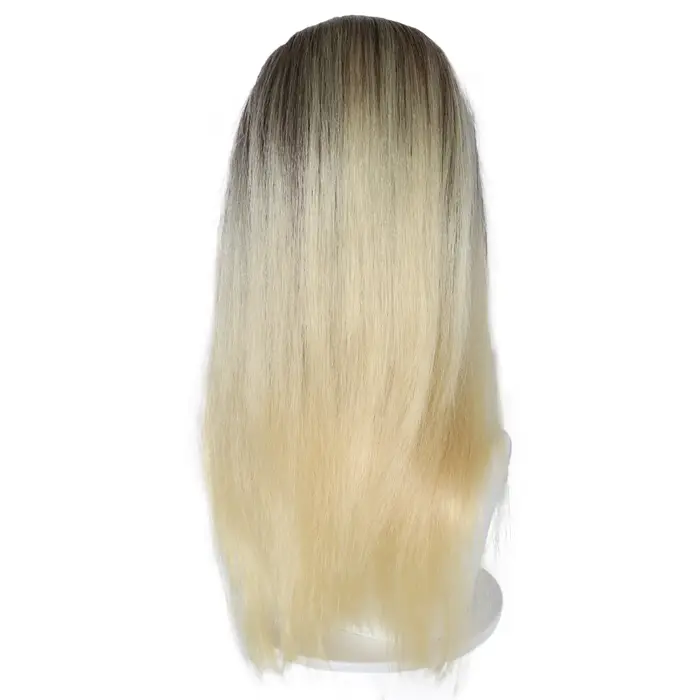 Perruque longue et droite ombrée brun-blond
