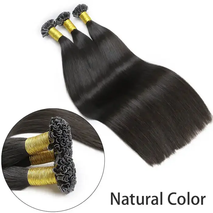 U pointe cheveux kératine Extensions cheveux humains Blonde droite Fusion Extensions de cheveux huma