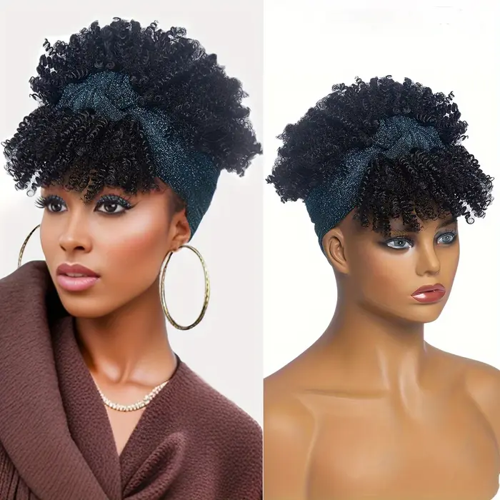 Perruque bandeau courte crépue bouclée Blonde ombrée Afro