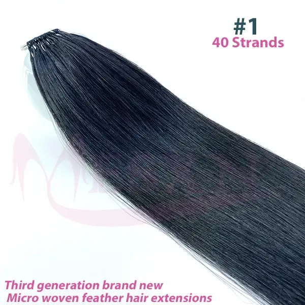 MESXN Third Feather Nouvelles extensions de cheveux lisses naturels en cheveux humains véritables, e