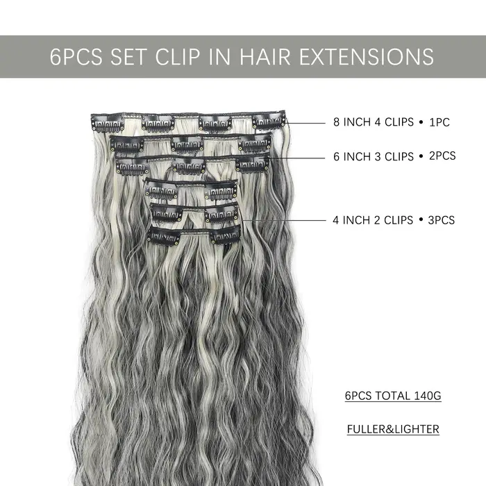 Extensions capillaires synthétiques bouclées à clips