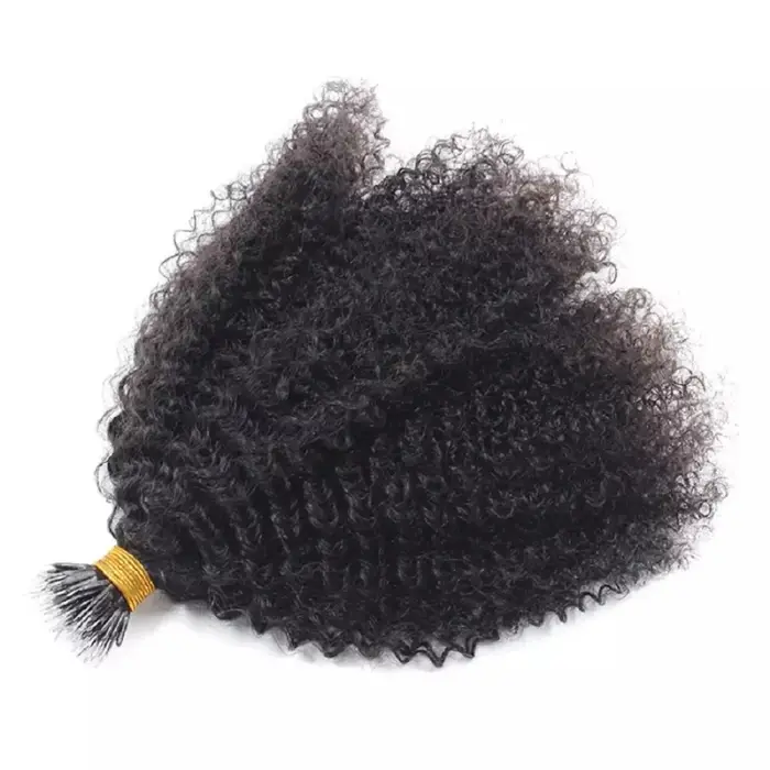 Micro NJosé Head I Tip-Extension de Cheveux Humains pour Femme, Microlinks, Afro, Kinky, Curly, Mong