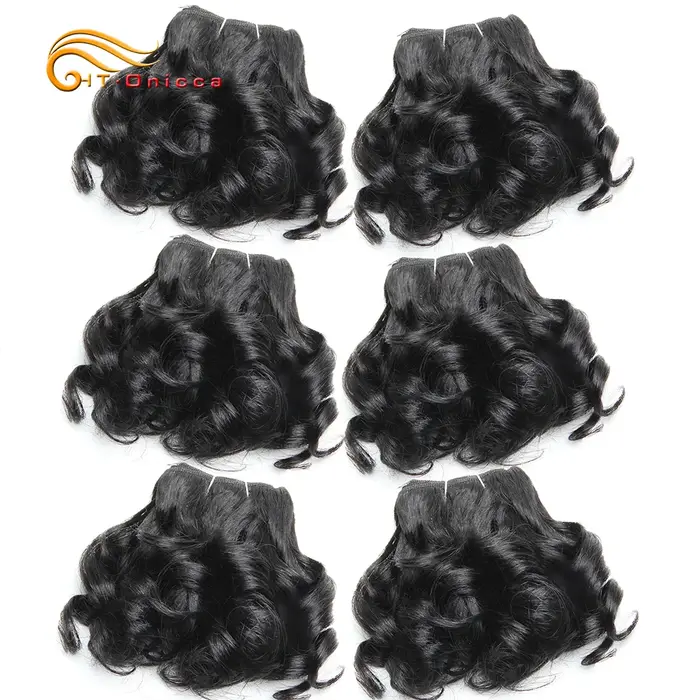 Tissage en lot brésilien bouclé ombré, boucles Opran rebondissantes, extensions de cheveux courts, 8