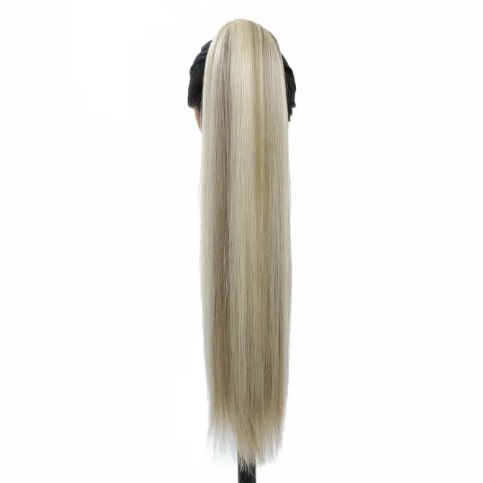 28 pouces queue de cheval droite Blonde mettre en évidence 12/613 Ombre brun Extension de cheveux avec pince 180