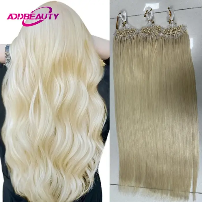 Micro boucle Extension de cheveux humains droite réel